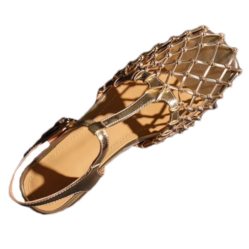 Fashion Designer Mesh Women's Sandals Fashion Heeled Shoes 2025 Summer Trend New Shallow Buckle Shoes Dress Slingback Sandalias De Mujer