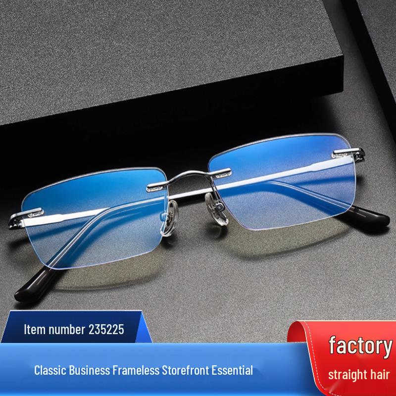 

Trendy Women s Retro Titanium Frameless Glasses for Myopia Gunmetal