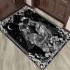 Romantic Skeleton CoupleRug forGothic WeddingDecorBlack and White Skull CarpetDark RomanceAnti slip carpet can be machine washed