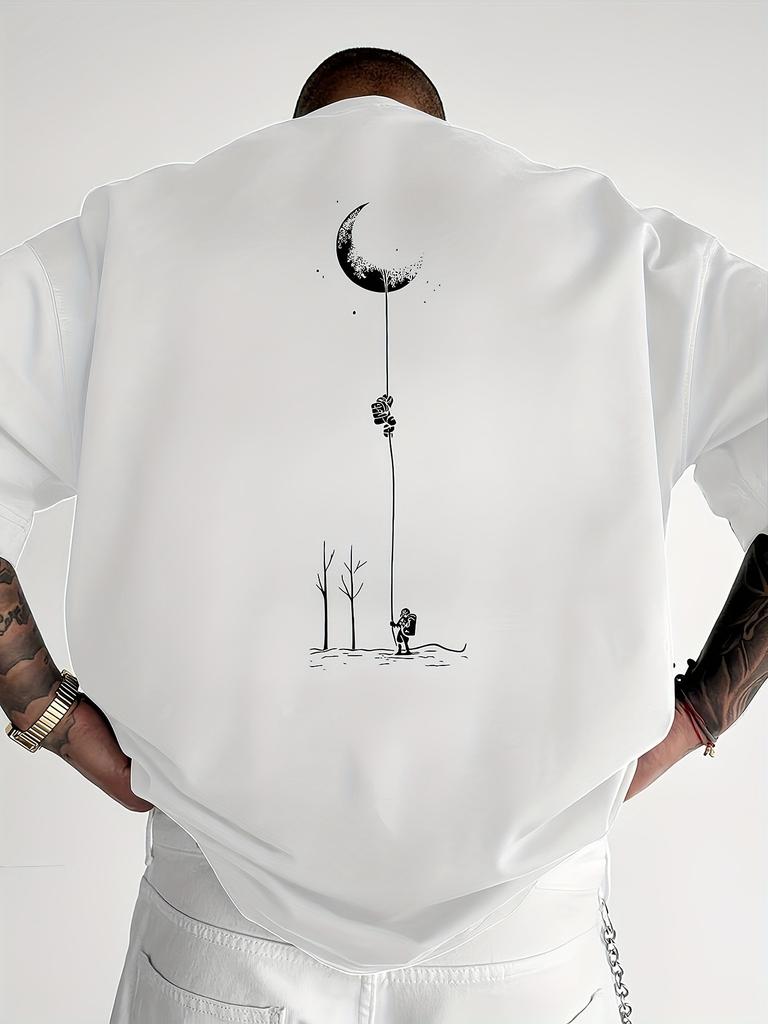 Mens heavyweight 100 cotton graphic tshirt lightweight and breathable comfortable casual wear trendy machine washable