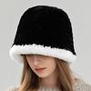 Autumn and Winter New Rex Rabbit Hair Top Hat Women's Casual Versatile Small Fragrant Fur Hat Warm Bucket Hat Shows Small Face