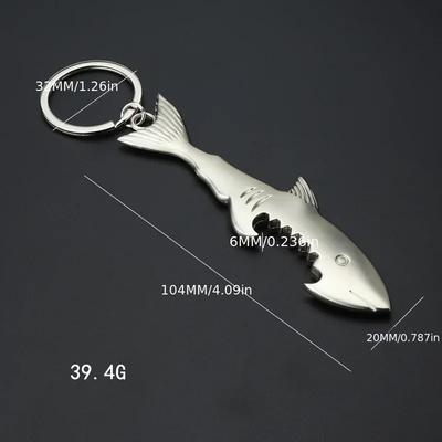 Shark Beer Metal Bottle Opener Key Chain Creative Practical Gift Key Accessory Pendant