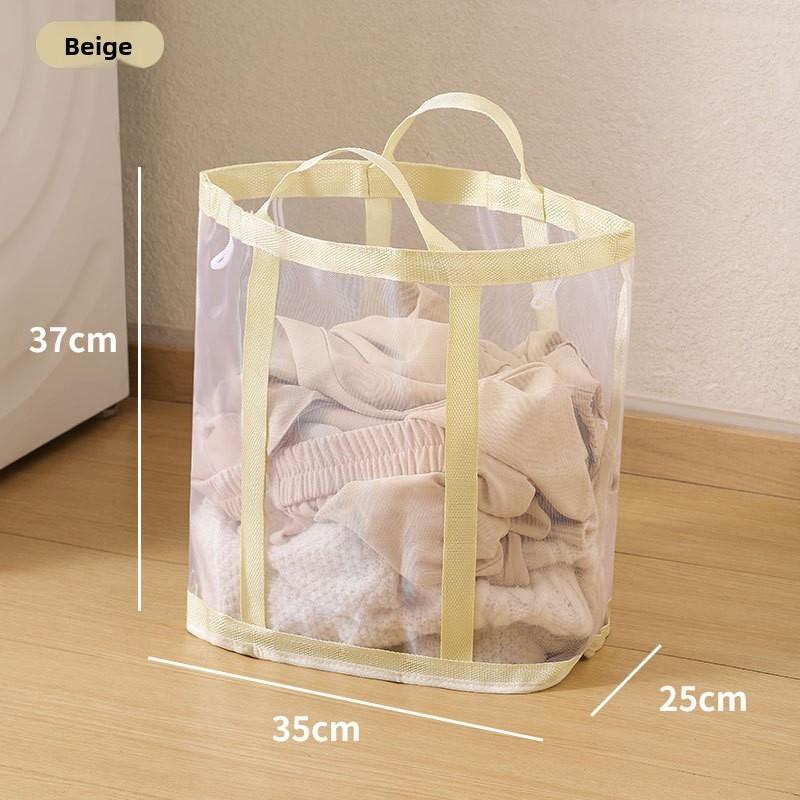 Household Dirty Clothes Basket Laundry Basket Dirty Clothes Bin Net Curtain Bathroom Foldable Dirty Clothes and Clothes Wall-mounted Bathroom