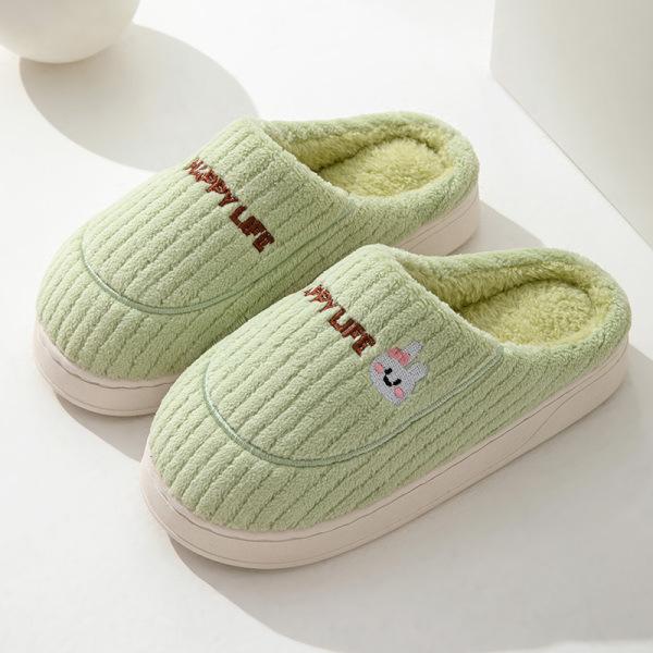 Cotton slippers thick-soled indoor household cartoon cute bow slippers winter bag heel warm home cotton shoes high heel
