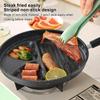 Egg Burger Frying Pan Nonstick Wooden Handle Multifunctional Kitchen Cookware for Pancake Burger Breakfast Universal Stove