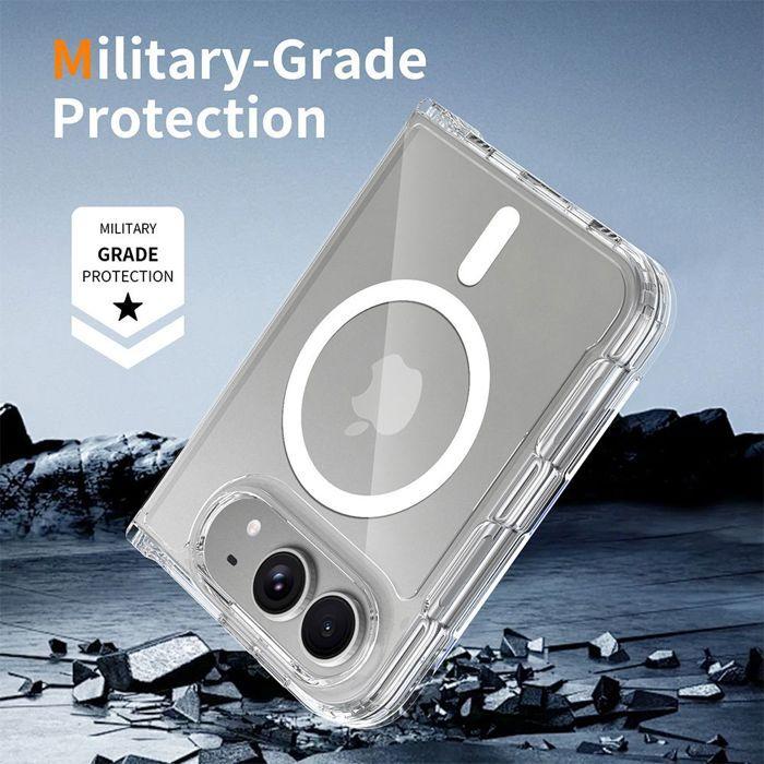 Hülle für iPhone Duo, Stoßfester Schutz mit Magnetischem Kreis - Transparent