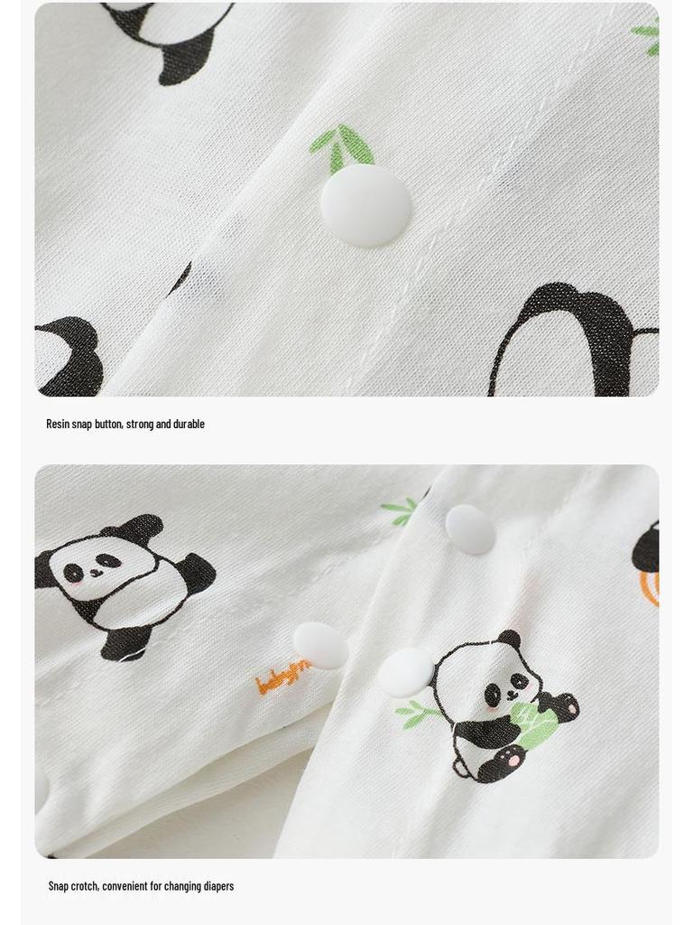 Neugeborenen-Baumwoll-Strampler mit kurzen Ärmeln: Atmungsaktiver, nahtloser Klimaanzug-Anzug