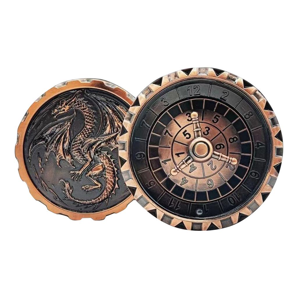 Roulette-Würfel für Würfelset, 7 in 1 Drachen-Metallwürfel mit Geschenkbox für Dungeons-Spiel, RPG-Rollenspiel-Tischspiel-Geschenk