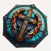 Stained Angel Cross Artwork: Spiritual Window DecorUmbrella, Portable 3-Fold Compact Umbrella for Men & Women Gift