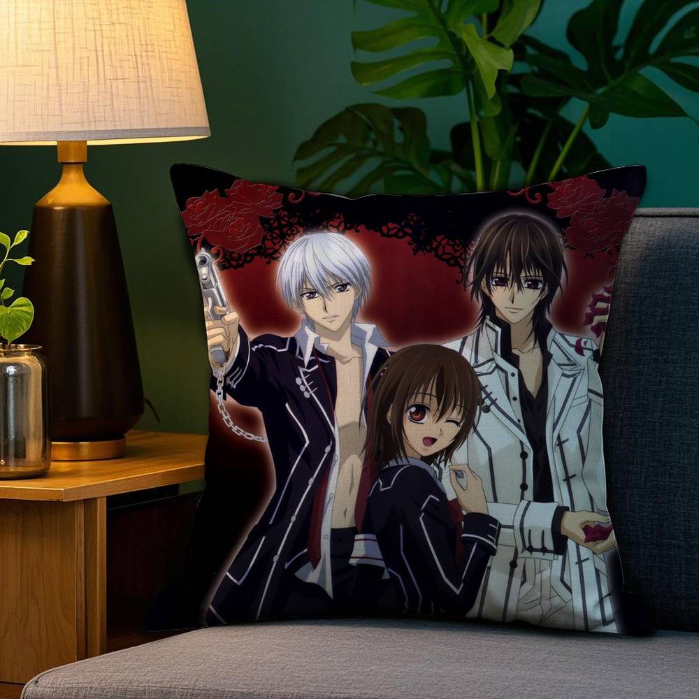V-Vampire Knight Pillow Case Plush Fabric Soft Double Sided Print Sofa Cushion Cover Throw Pillow Covers