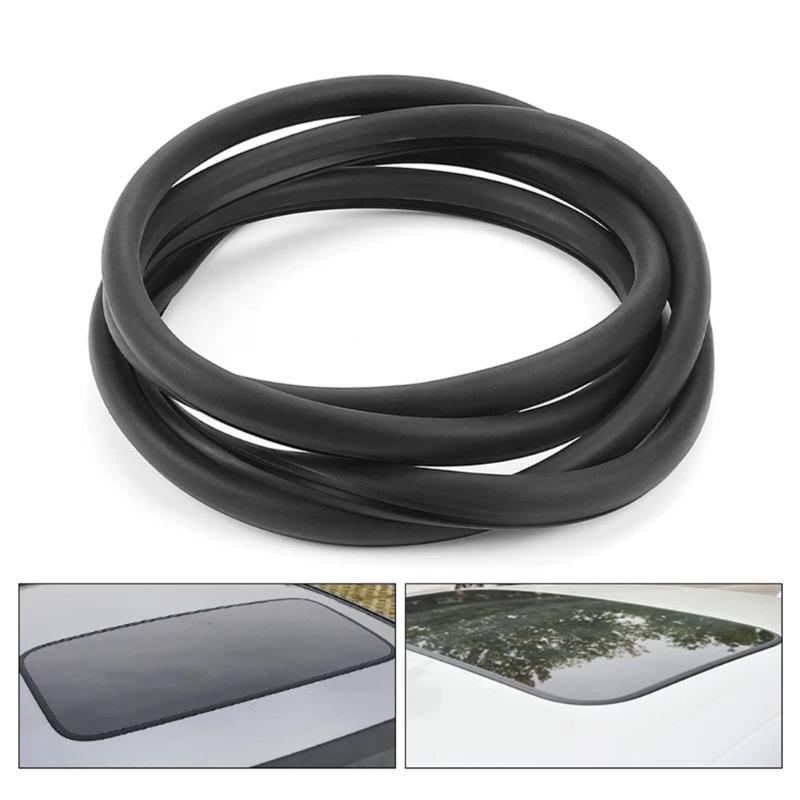 Black Rubber Sunroof Glass Gasket 70200-TR0-A02, Replacement Weatherstrip Trim for Aged Roof Glass Edge, Dust Blocking Help, and Trim Care