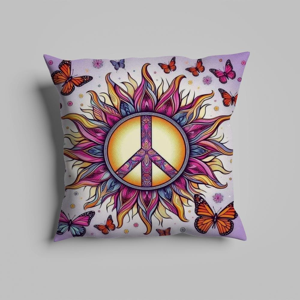Kissenbezug luxuriös Home-Office, Sofa dekorativ Mehrgrößen Auto-Sitzkissen, Kissenbezüge Friedenszeichen Blume Ölmalerei