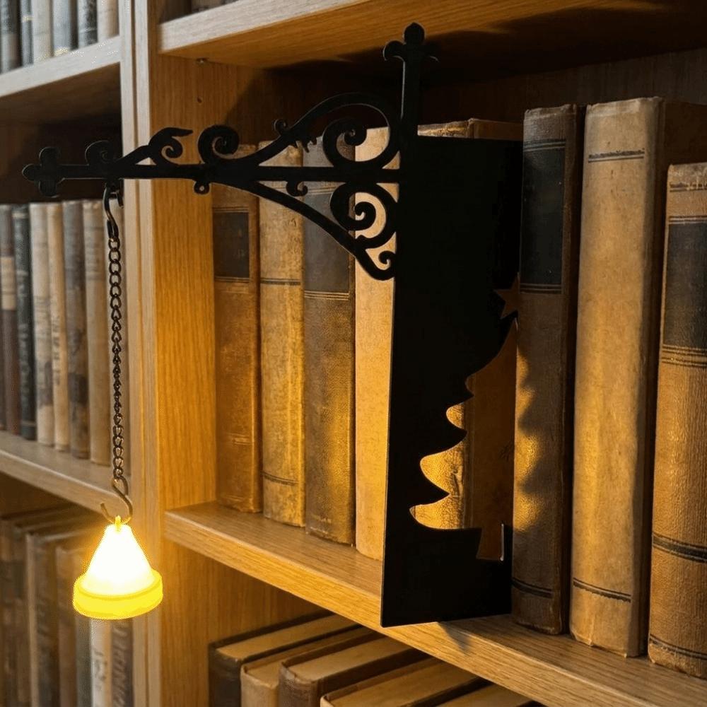 Vintage Bookshelf Lantern Light Wall Mounted Plastic Xmas Reading Book Lamp Pumpkin Pendant Halloween Bookshelf Lamp