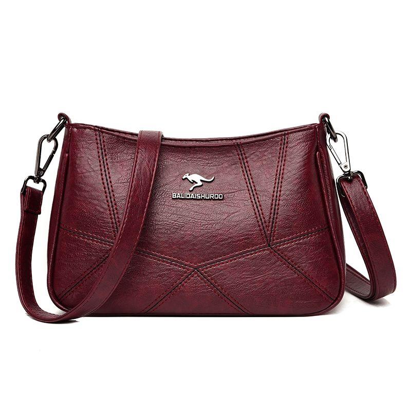 

Kangaroo Middle-Aged and Elderly Easiest for Match Mother-in-Law One Shoulder Mom Bag Burgundy