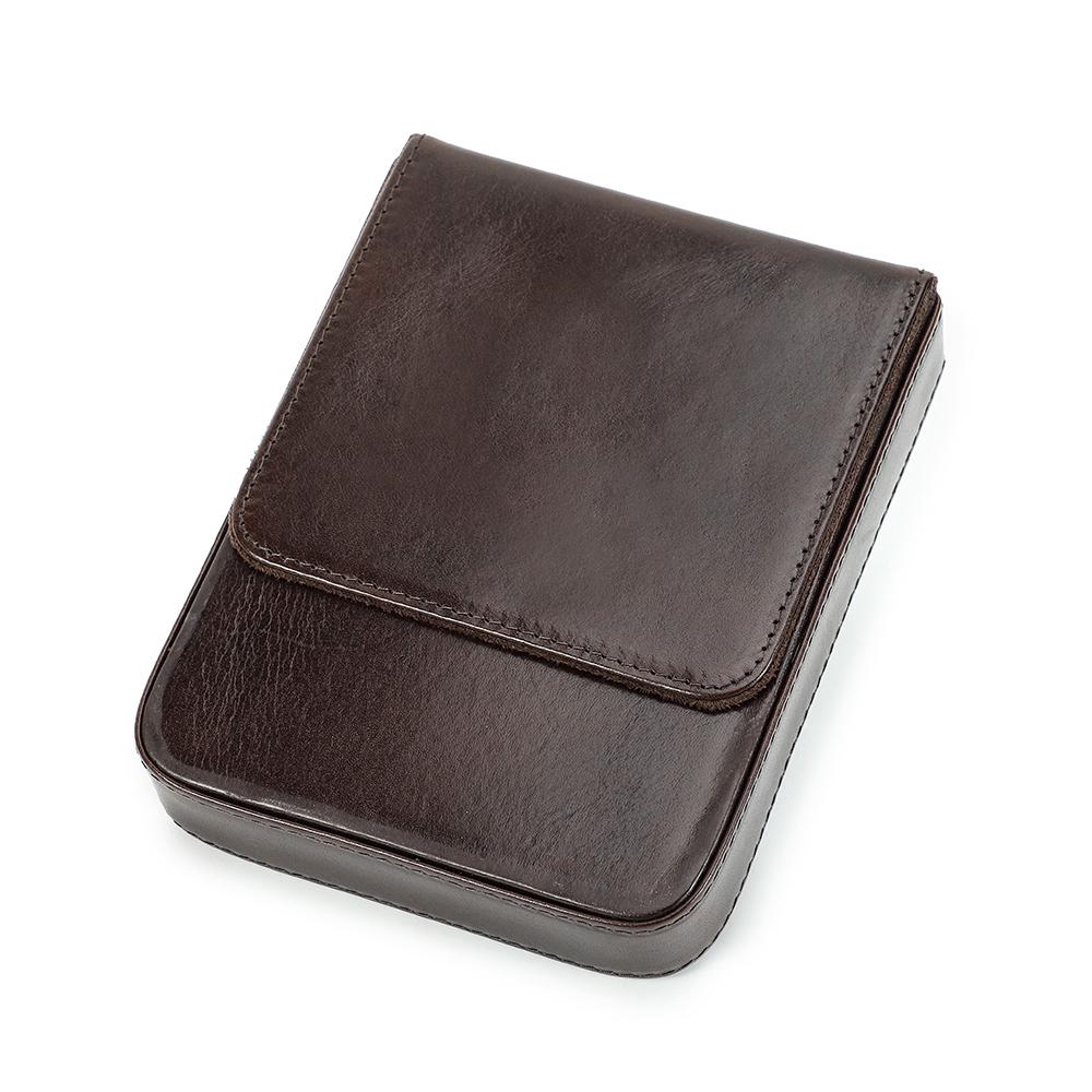 Luxury Genuine Leather 6 Slots Pen Case With Removable Pen Tray Holder Pencil Case Office School Supplies Pouch Creative Gift