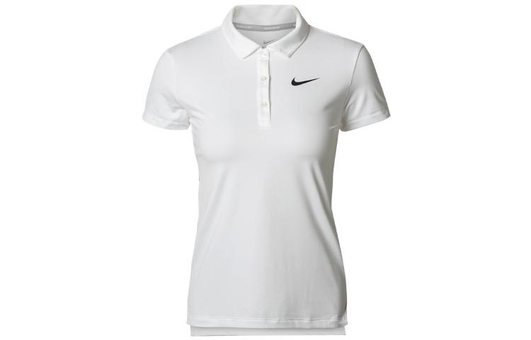 Nike Polo Shirts Women s White Polo Collar Moderate Straight Fit 830422-100 XS