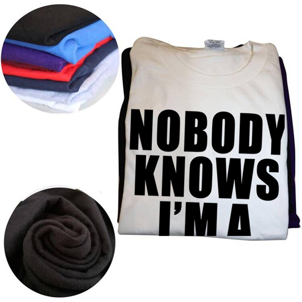 Hot Sale Funny Slogan Nobody Knows That I Am A Lesbian Printed T-Shirt Short Sleeves Hip Hop T Shirts Streetwear Hipster Tees