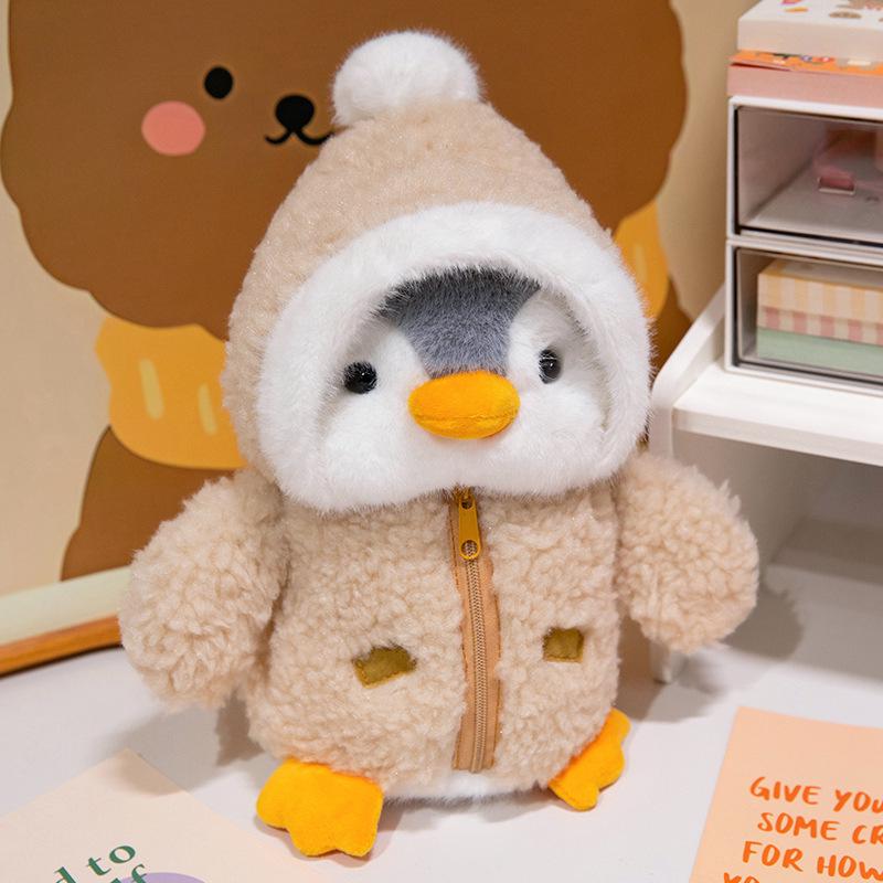 Penguin Brother & Sister Bib Plush Toy - Kid's Comfort Doll & Gift Pillow