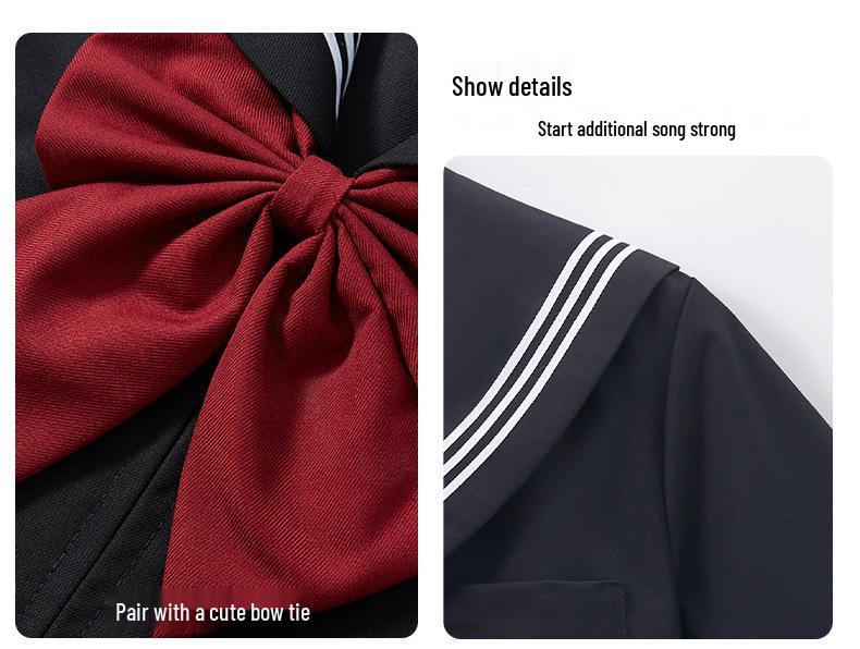 Black Three-Piece JK Uniform Skirt Set: Long-Sleeved Japanese Style Sweet Academy Outfit