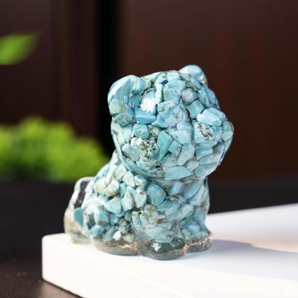 Resin Tiger Figurine Home Decor With Natural Crystal For Living Room Display