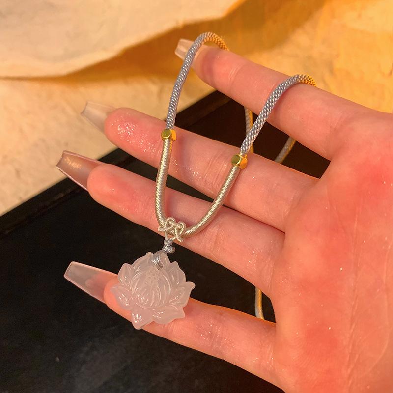 

Necklace Butterfly Beaded Versatile Safety Buckle Antique Hanfu Retro Clavicle Chain Accessories