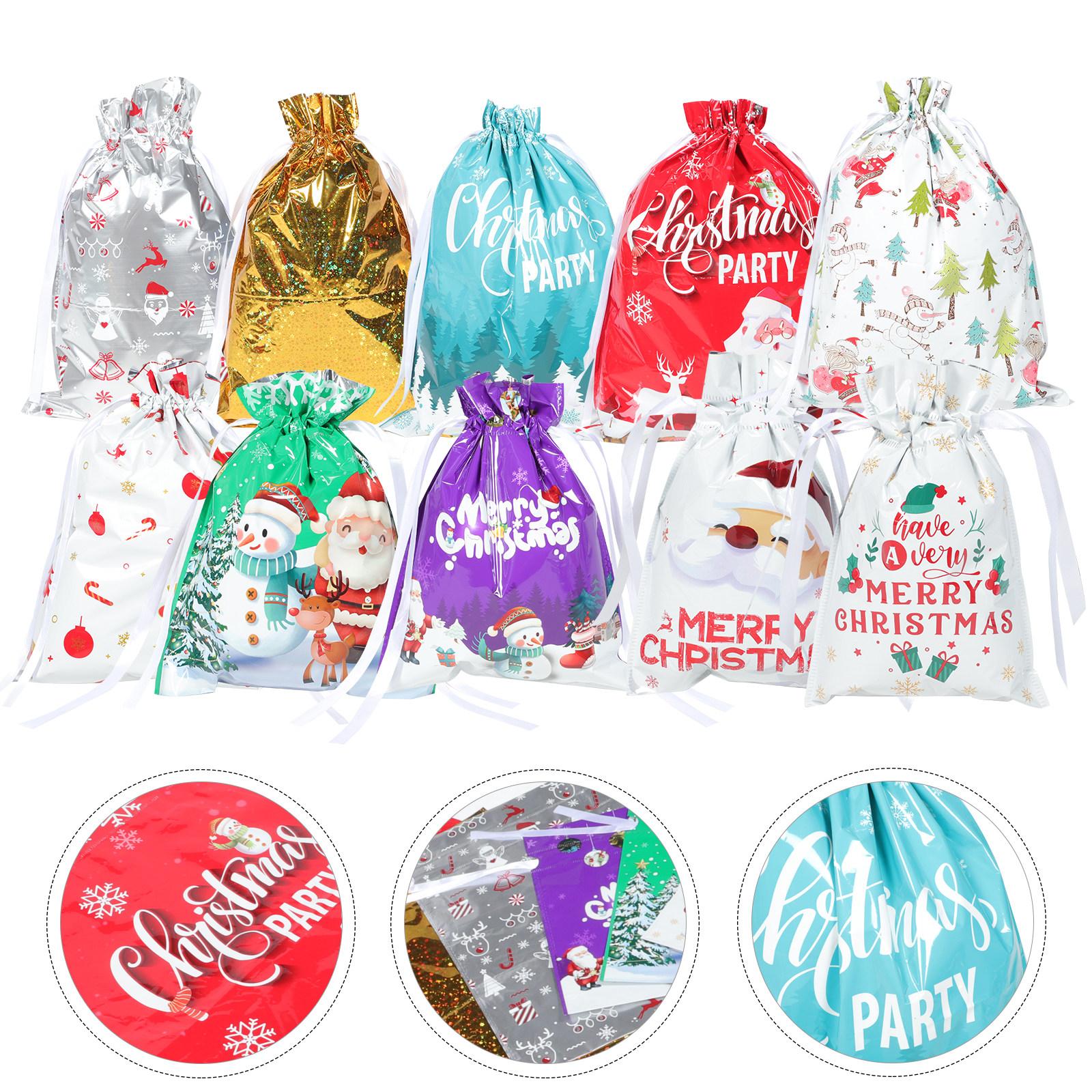 

10pcs Christmas Gift Bags C y Storage Treat Pouches Drawstring Party Favor Festival Present Containers Safe Materials Easy other