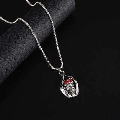 Diamond Skull Necklace High-end Dark Hip-hop Men's Titanium Steel Chain Versatile Sweater Chain