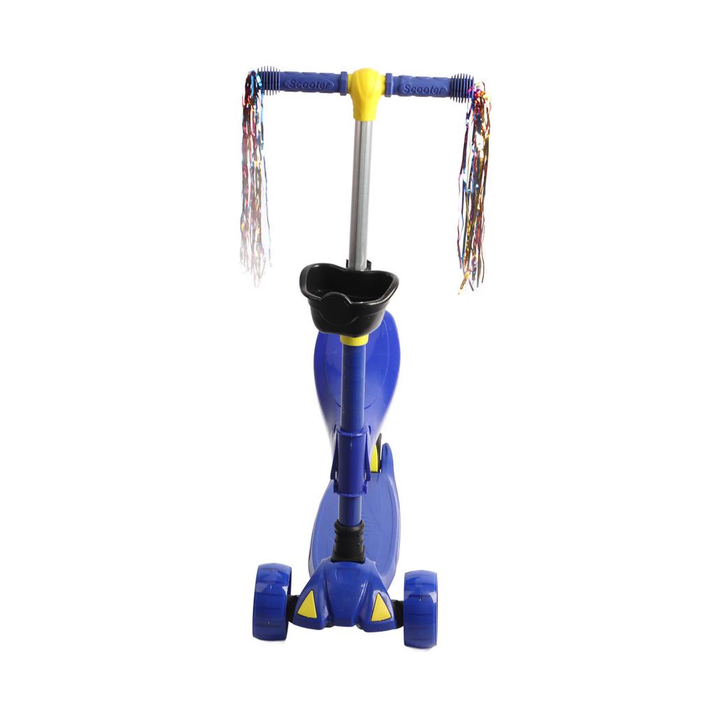 3 Wheel Kids Scooter with Saddle Light and Music 5CM Wide Tire Adjustable Height Toddler Scooter for 2‑9 Years Old