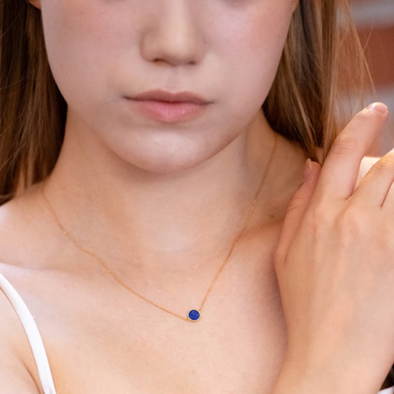 BE/GINS Roca Mini Round Lapis Lazuli Necklace