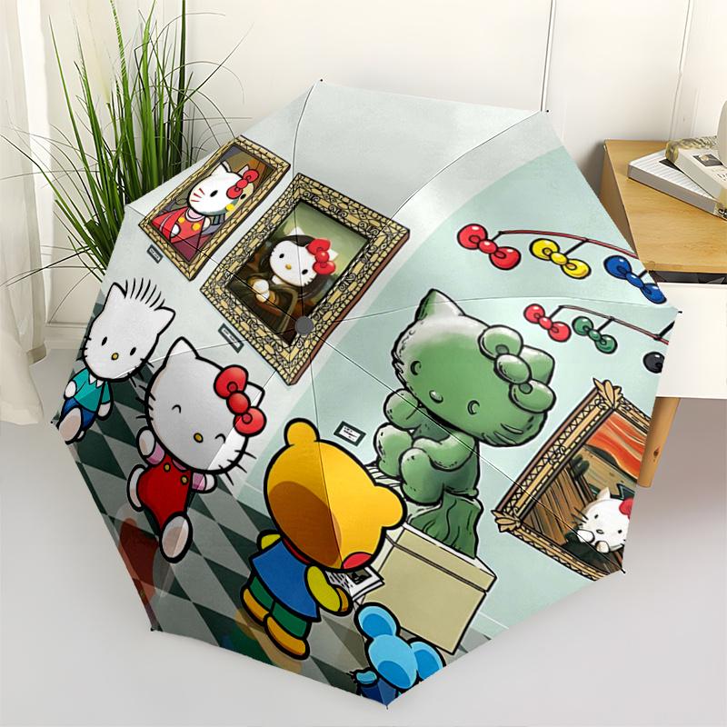 

1pc Hello Kitty Art Gallery Umbrella - Automatic Opening & Closing, Foldable Design, Outdoor, Perfect Gift for Fans, Travelers, Everyday Use.F004