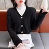 Autumn Winter Women V-neck Single Breasted Imitation Mink Fur Mohair Soft Knitted Sweater Cardigan Coat Jacket