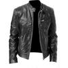 Men's Vintage Leather Jacket for Casual Wear & Travel, Front Zipper