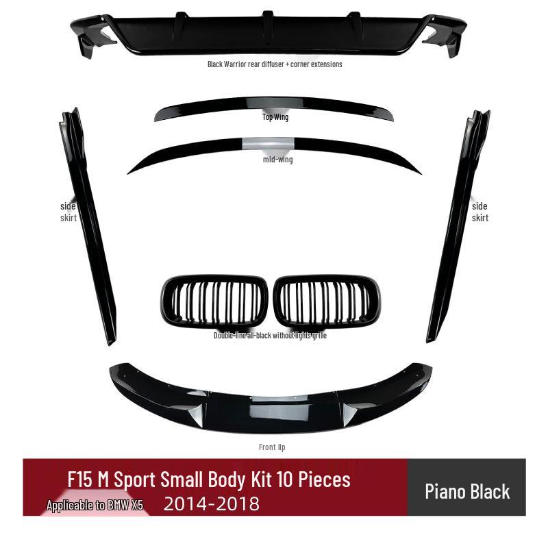 Compatible with BMW X5 F15 M Sport: Front Lip, Rear Spoiler, Top Spoiler, Grille, Side Skirt, Rear Bumper Body Kit.