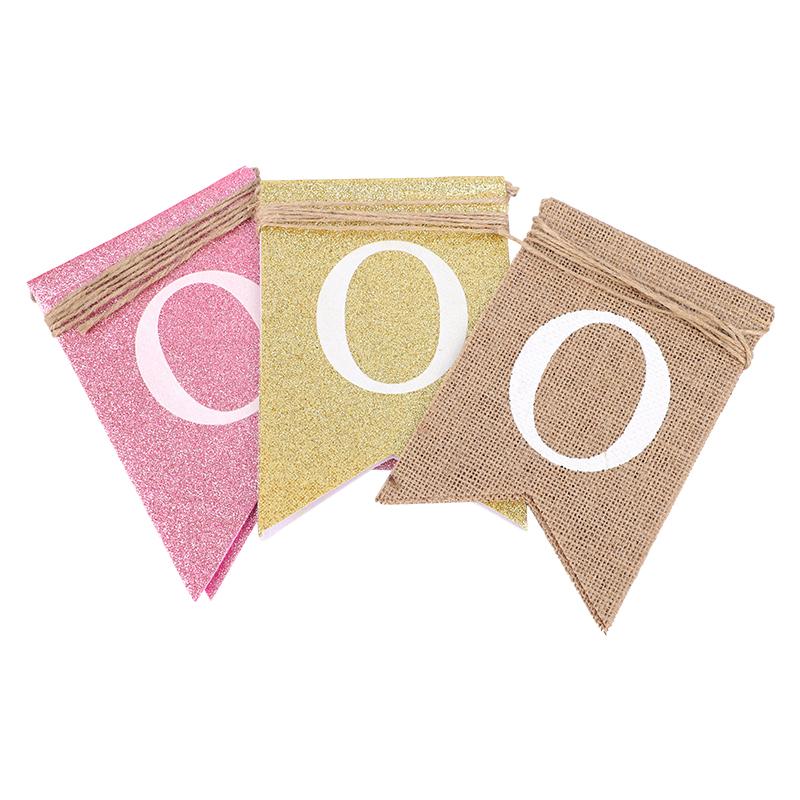 Burlap ONE Garland Baby First Birthday Chair Banner Boy Girl One Year Old Birthday Party Decoration Favors Photo Props Supplies