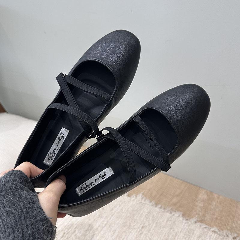 

Мода 2025 Новая обувь Неглубокие женские балетки Танцевальная обувь Слипоны Женские Мягкие Модные С круглым носком Женские Мэри Джейн Балетки Обувь 35 чёрный
