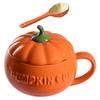 Vintage Coffee Mugs Cups with Lids Pumpkin Ceramic Milk Container Travel Espresso