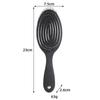 Professional Curved Hairbrush for Wet or Dry Hair Ergonomic Black