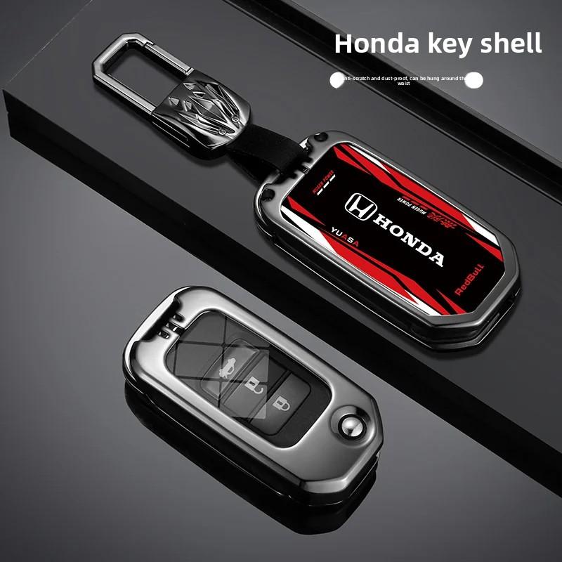 New Racing Style Car Remote Key Case Cover Keychain For Honda Civic HRV CRV XRV CR-V Crider Odyssey Pilot Fit Accord Accessories IP8