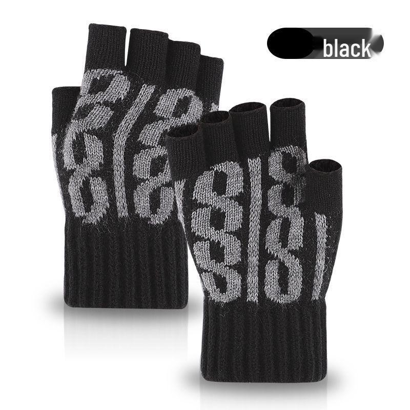 Winter Alpaca Wool Fingerless Gloves for Men, Women, Students - Ideal for Cycling and Writing