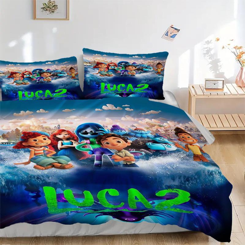 Juego de Ropa de Cama Inspirado en el Póster de la Película Luca 2 (3 Piezas) Incluye Funda Nórdica y Fundas de Almohada, Adecuado para Todas las Estaciones B061
