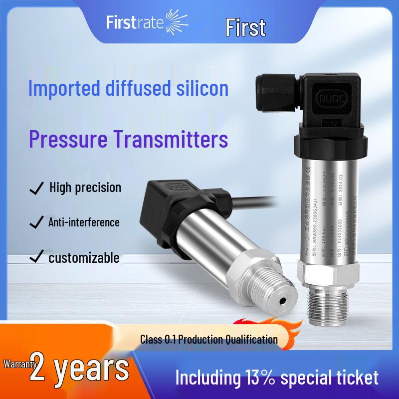 High-Precision Silicon Pressure Transmitter 4-20mA for Air, Hydraulic, Oil, and Water Applications 0-5V Output Surcharge