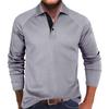 Mens Long Sleeve Turn Down Collar Waffle Polo Shirt Casual Daily Mens Top