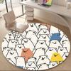 1pc Polar Bears Variety Office Round Area Rug, Indoor Mat Suitable ForOffice, Under Office Chairs Bedroom Living Room Home Decor, Room Deco 076