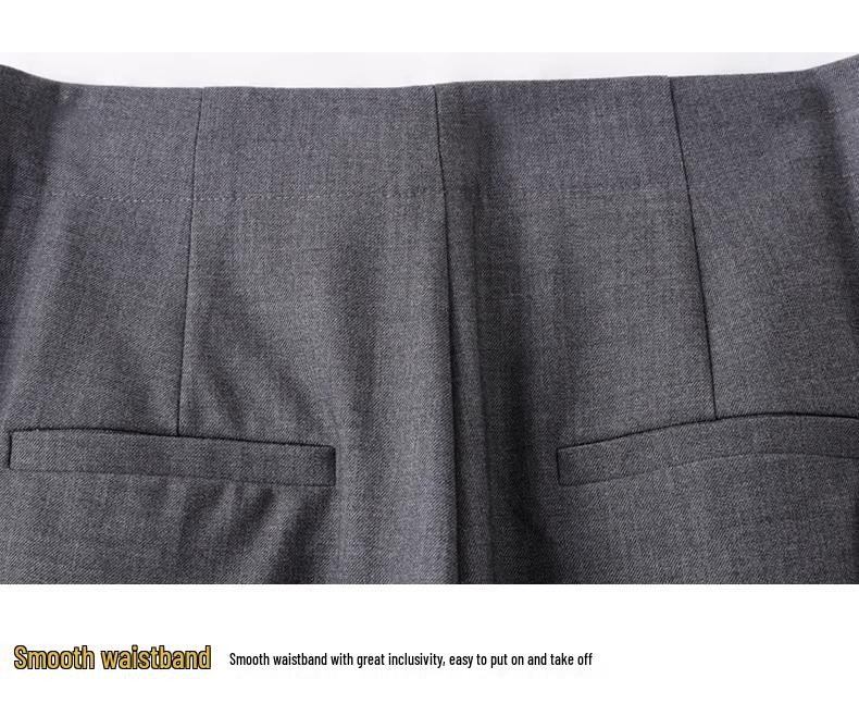 Spring 2025 Women's High-Waisted Grey Wide-Leg Trousers: Relaxed Fit, Loose Straight-Leg Casual Suit Pants