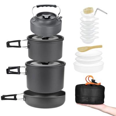 Camping Cookware Set for 1-5Persons Lightweight and Portable Pot and Pan with Carrying Bag Perfect for Outdoor Camping