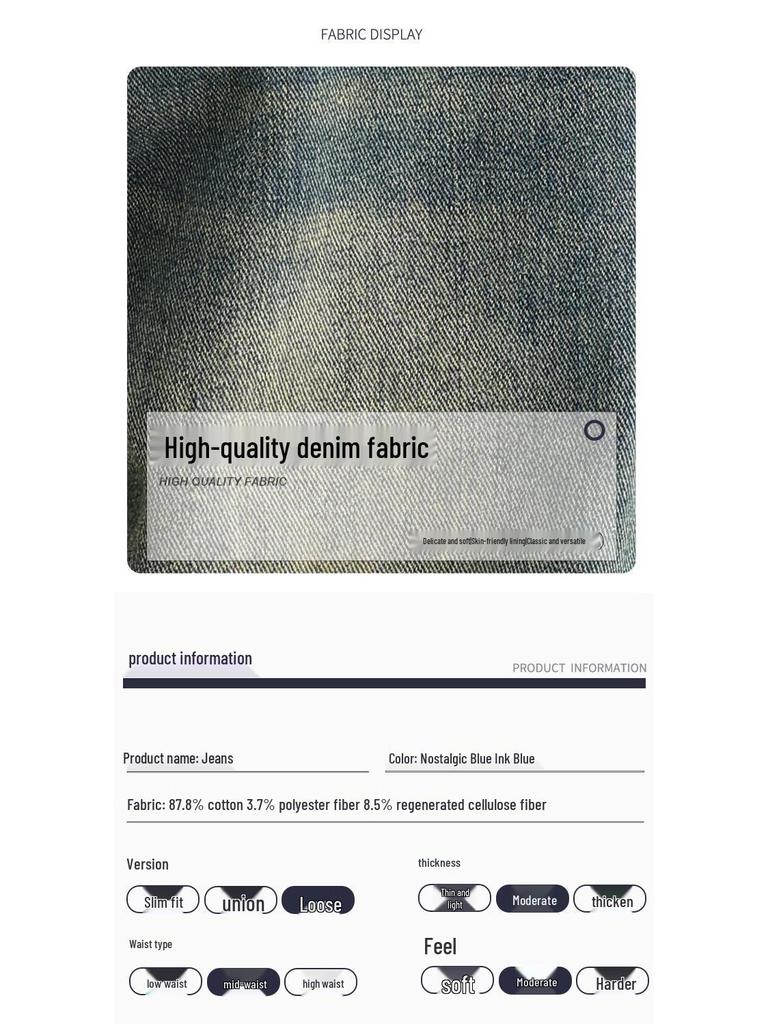 Izzue Women's High-Waisted Wide-Leg Straight Jeans