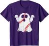 Halloweenský kostým s baseballovým designem Ghost Tričko pro milovníky baseballu pro unisex ženy Krátké Ležérní Bavlna Denní Trička Four Seasons