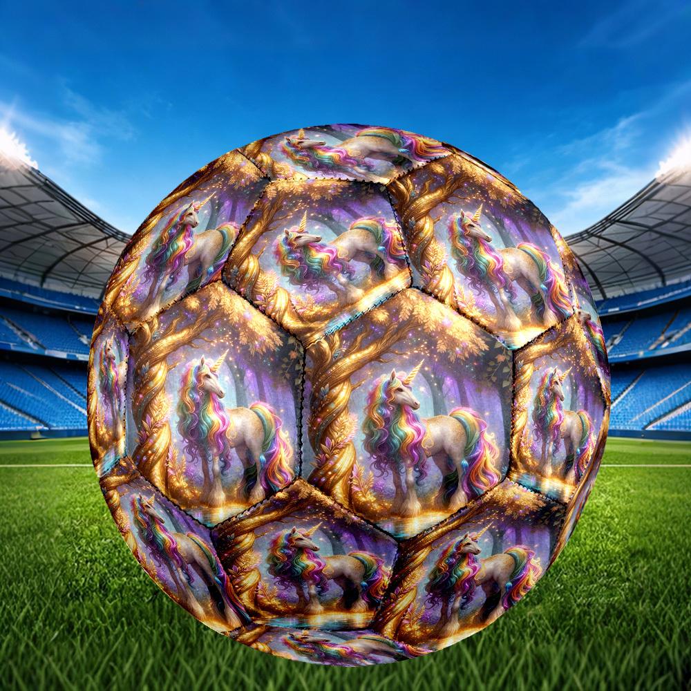 1pc Unicorn Forest Theme Soccer Ball Football, Size 5, Lightweight PVC, Outdoor Training Soccer Ball,Gift c65150