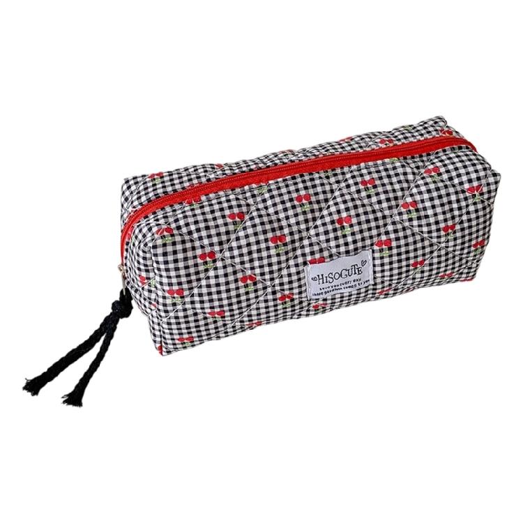 

Reusable Simple Pen Pouch Fabric Texture Suitable for School Kids Multicolor Stationerys Organizers with Zippers Closure чорний