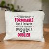 Teacher Theme Women Makeup Bag Maitresse Inspired Cosmetic Case with French Style Design Educational Motif Wallet Work or School